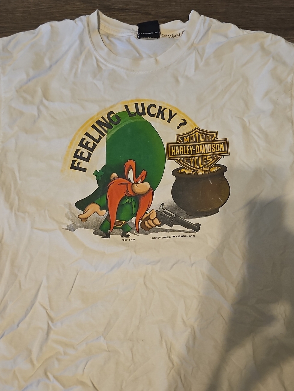 Harley-Davidson 2016 Tee Shirt Men Looney Tunes Feeling Lucky Xlarge